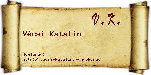 Vécsi Katalin névjegykártya