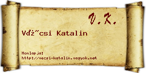 Vécsi Katalin névjegykártya